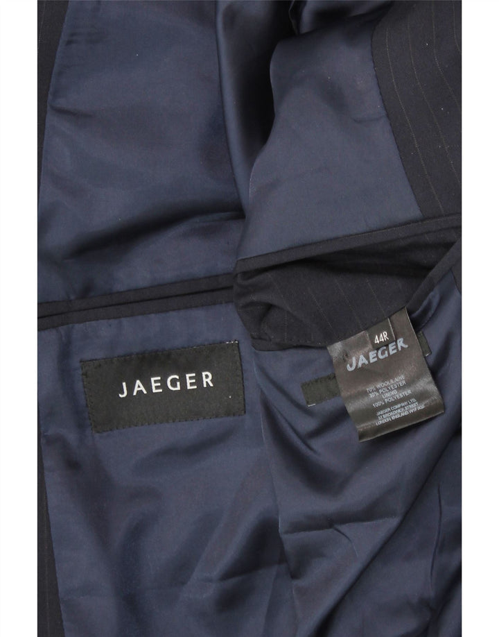 JAEGER Chaqueta tipo blazer de 2 botones para hombre UK 44 2XL Lana a rayas azul marino