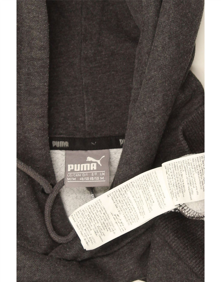 PUMA Jersey con capucha gráfica para hombre de algodón gris medio