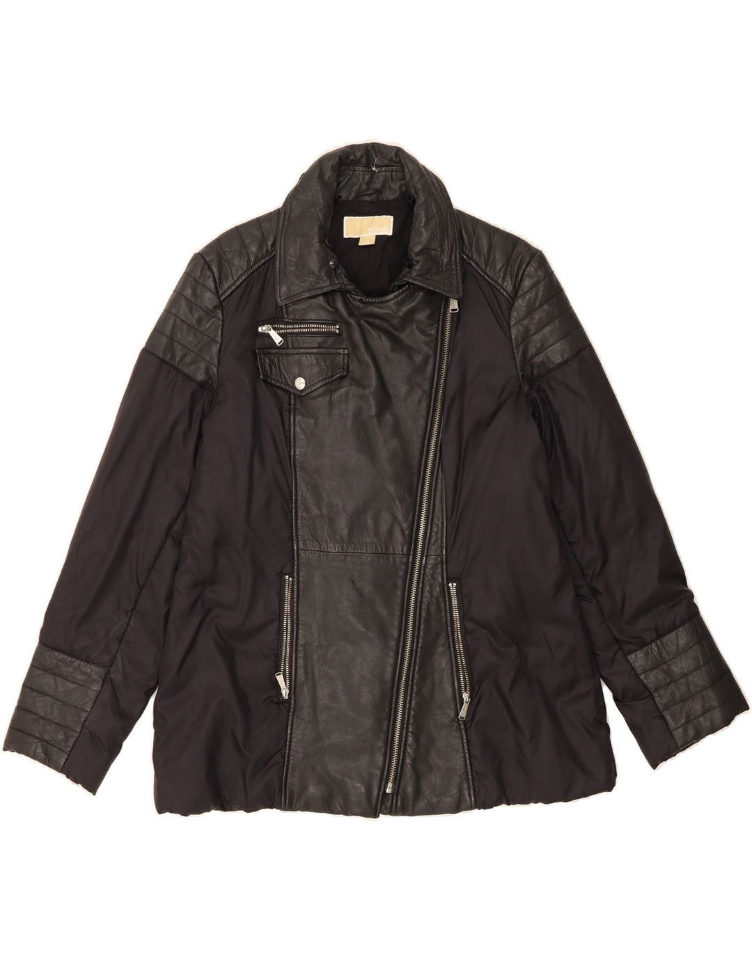 MICHAEL KORS Womens Padded Jacket UK 18 XL Black Leather Vintage Michael Kors and Second-Hand Michael Kors from Messina Hembry 