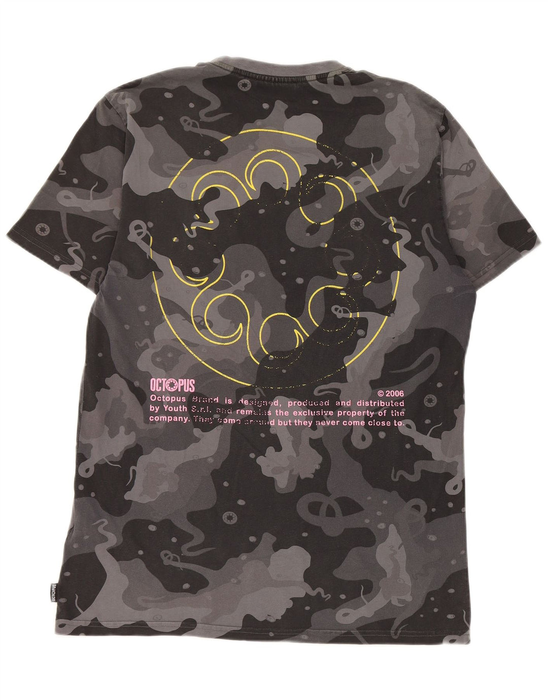 Octopus Camiseta gráfica para hombre Top Algodón de camuflaje gris medio