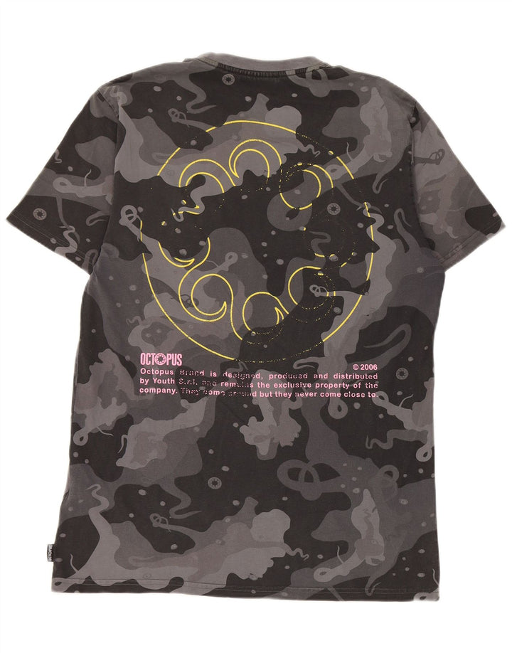 Octopus Camiseta gráfica para hombre Top Algodón de camuflaje gris medio