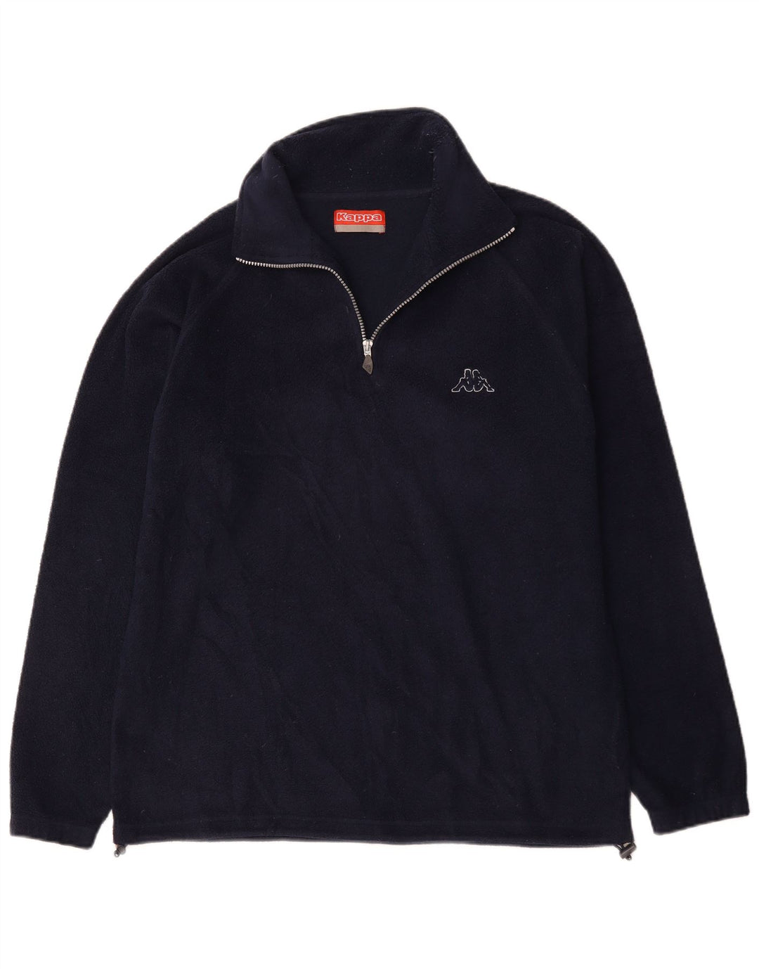 Kappa - Jersey de forro polar con cuello y cremallera para hombre, tamaño grande, poliéster azul marino