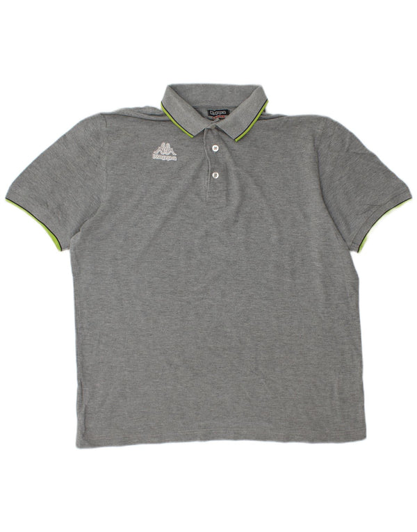 Kappa Polo Hombre Grande Gris Algodón