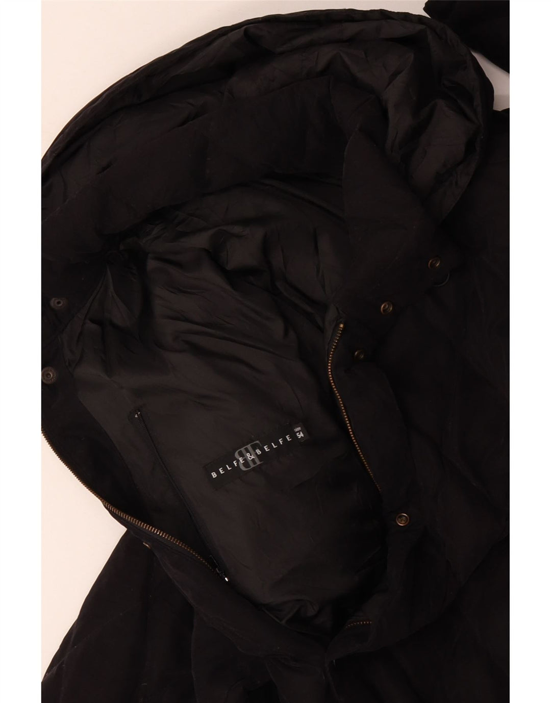 BELFE & BELFE Chaqueta acolchada con capucha para hombre IT 54 2XL Negro