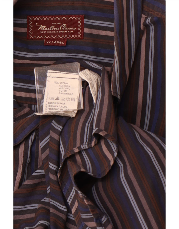 MARLBORO CLASSICS Camisa Hombre 2XL Algodón Rayas Multicolor