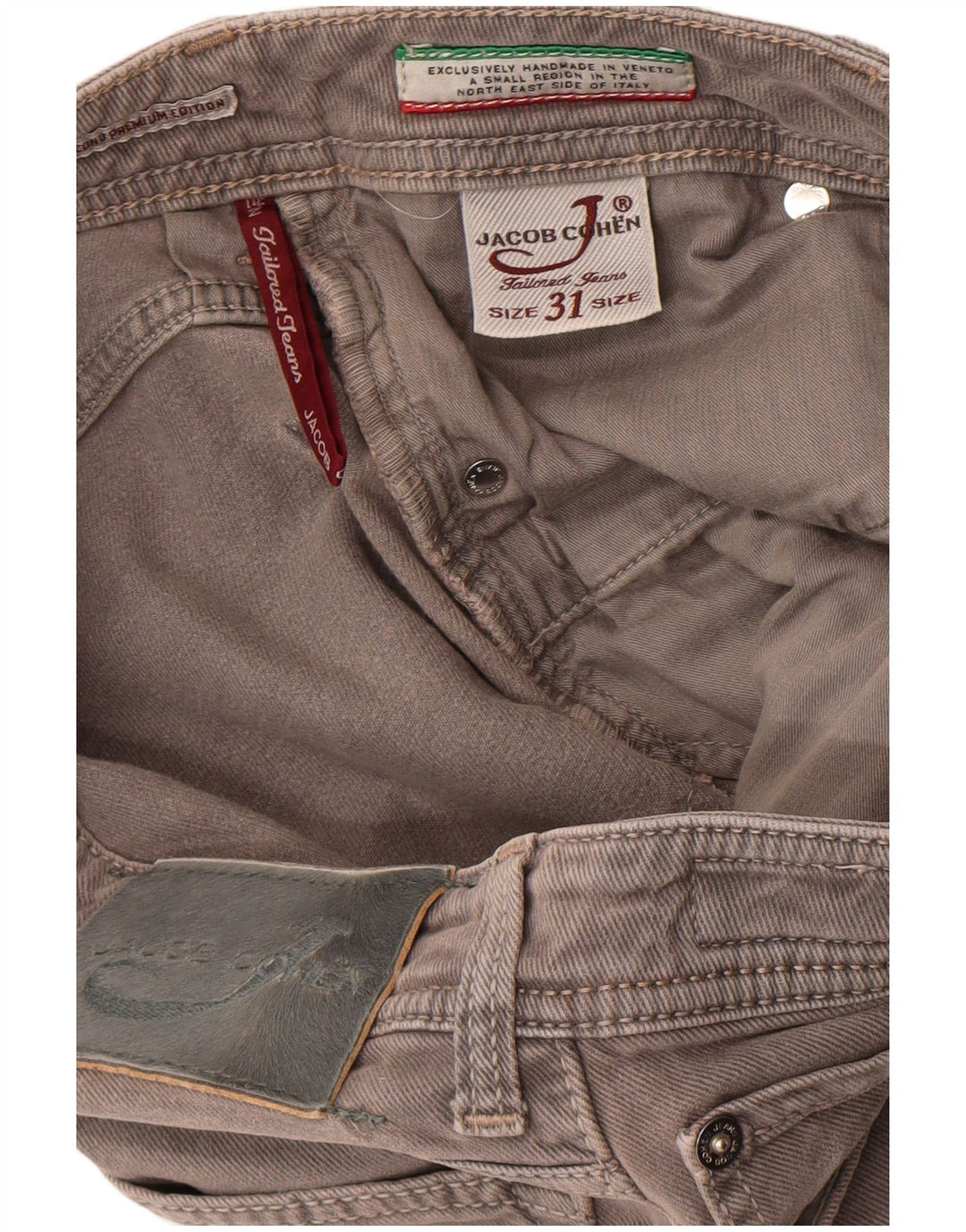 Jacob Cohen Vaqueros rectos para hombre W31 L30 Algodón gris