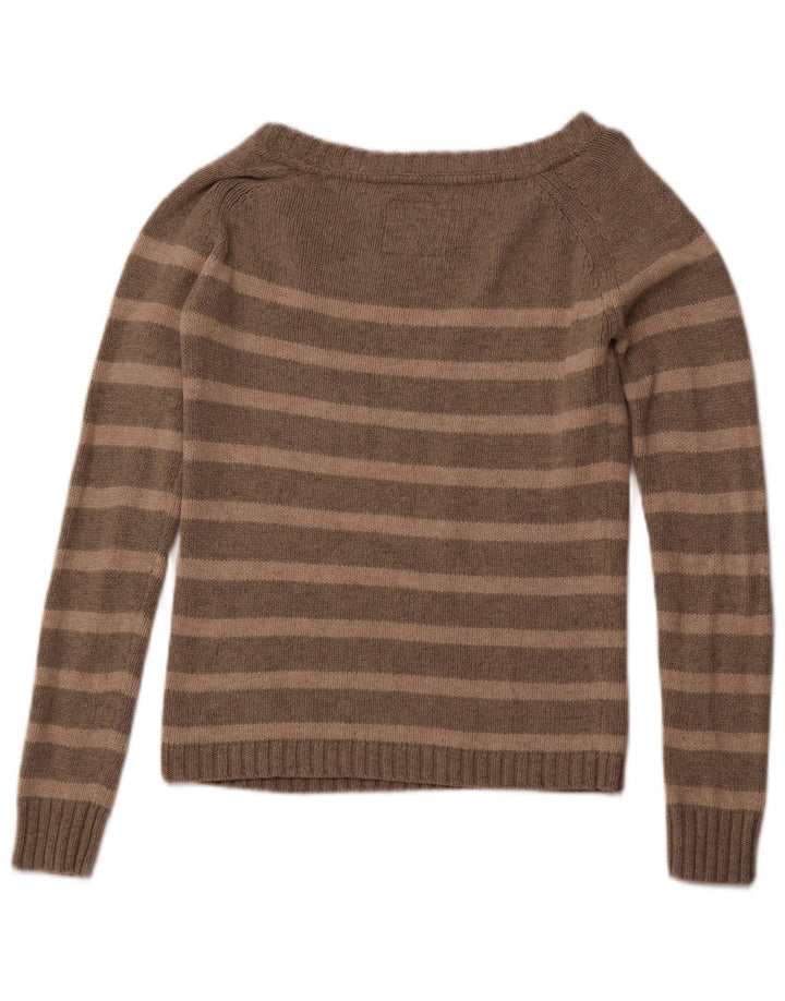 FAT FACE Suéter tipo jersey para mujer con cuello barco UK 40 Gris medio a rayas