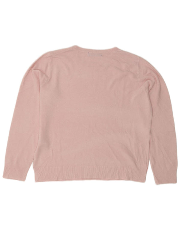Marks & Spencer Suéter de cuello redondo para mujer UK 46 Grande Acrílico rosa