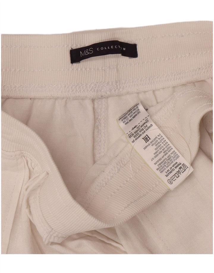 Marks & Spencer Pantalones cortos chinos para mujer UK 12 Medium W30 White Linen