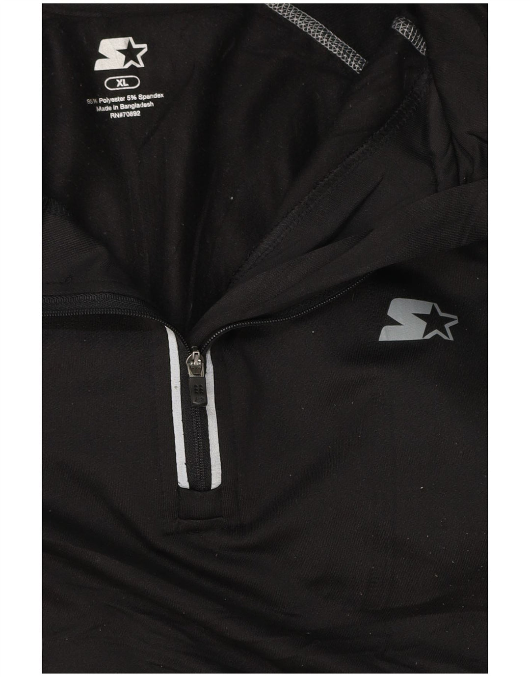 STARTER Jersey de Chándal con Cremallera y Cuello para Hombre XL Poliéster a Rayas Negro