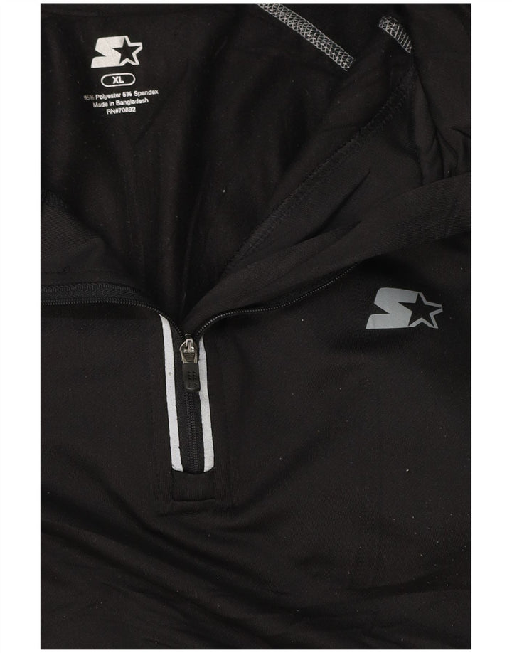 STARTER Jersey de Chándal con Cremallera y Cuello para Hombre XL Poliéster a Rayas Negro