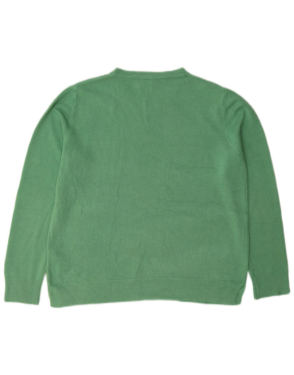 Marks & Spencer Suéter de cuello redondo para mujer UK 46 Acrílico verde grande