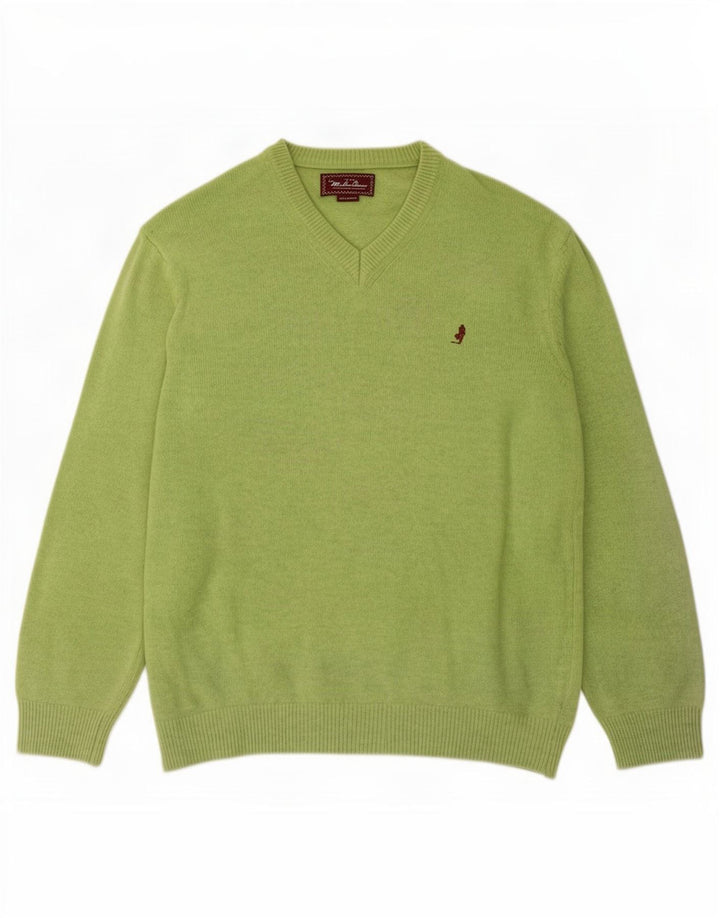 Marlboro Classics - Jersey con cuello en V para hombre, talla 2XL, lana verde