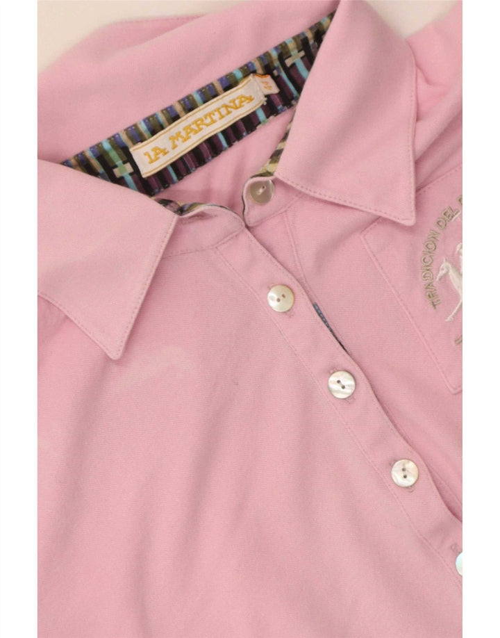 Polo Gráfico Mujer La Martina IT 44 Algodón Rosa Medio