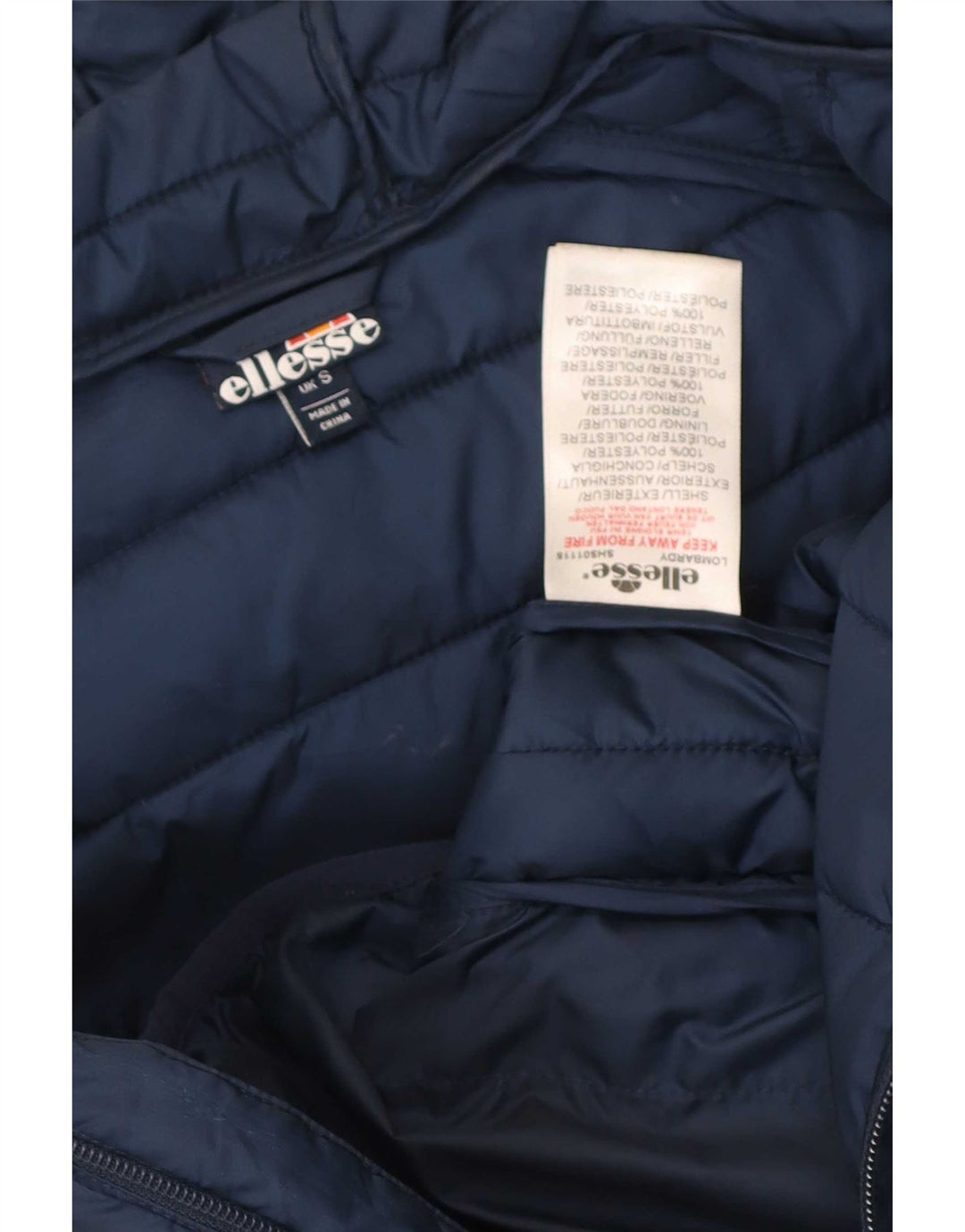 Ellesse Chaqueta acolchada con capucha para hombre UK 36 Small Poliéster azul marino