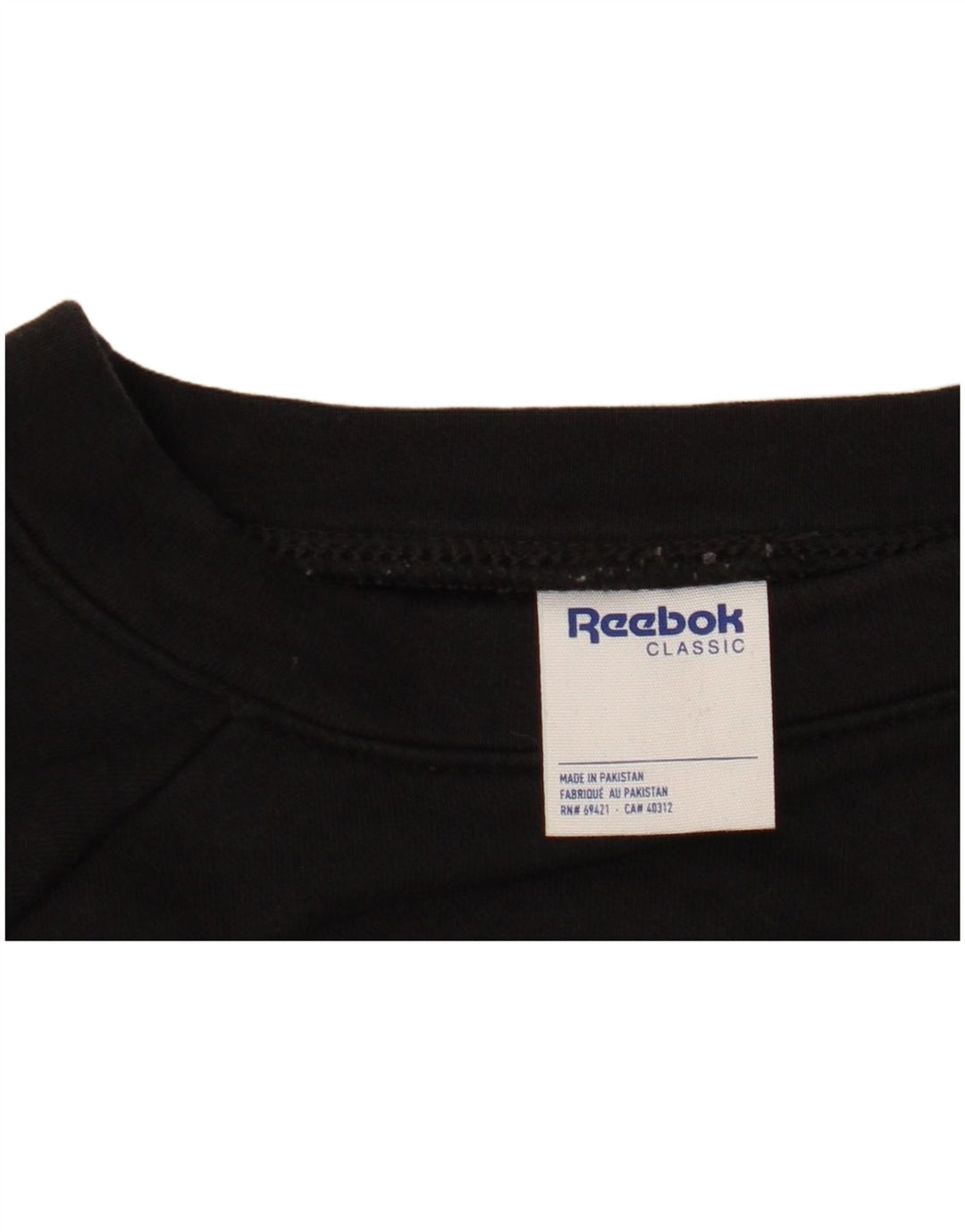 REEBOK Sudadera gráfica para mujer Jumper UK 14 Medium Black Cotton