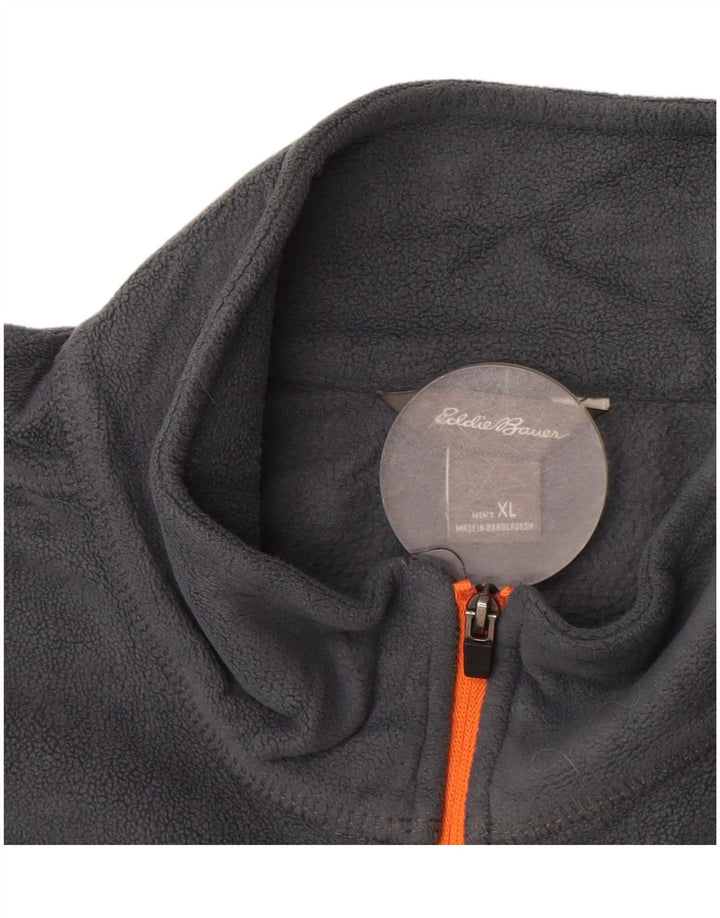 Eddie Bauer Jersey polar con cuello y cremallera para hombre XL Poliéster gris