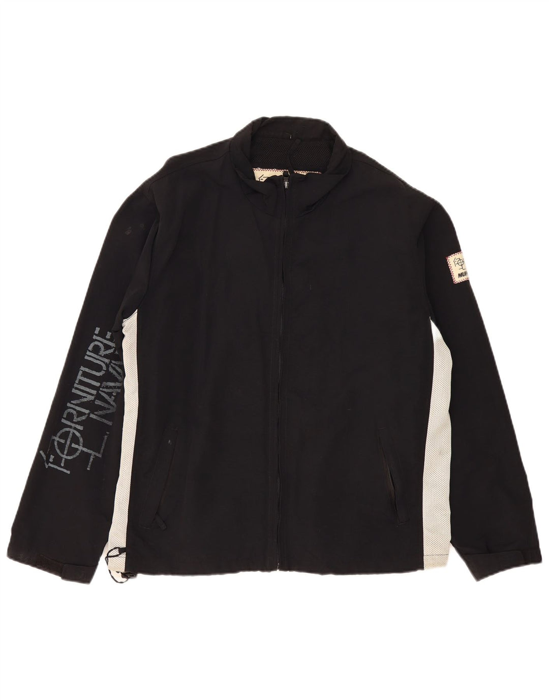 Murphy & Nye Chaqueta impermeable estampada para hombre UK 40 Large Nylon color block negro