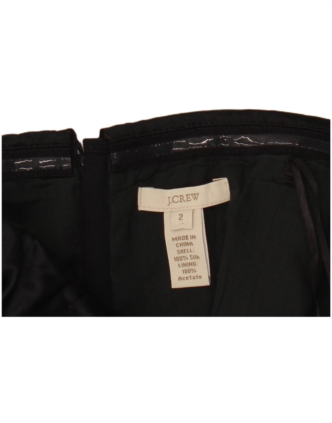 J. CREW Mini vestido sin tirantes para mujer US 2 XS Seda negra