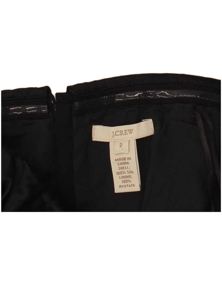 J. CREW Mini vestido sin tirantes para mujer US 2 XS Seda negra