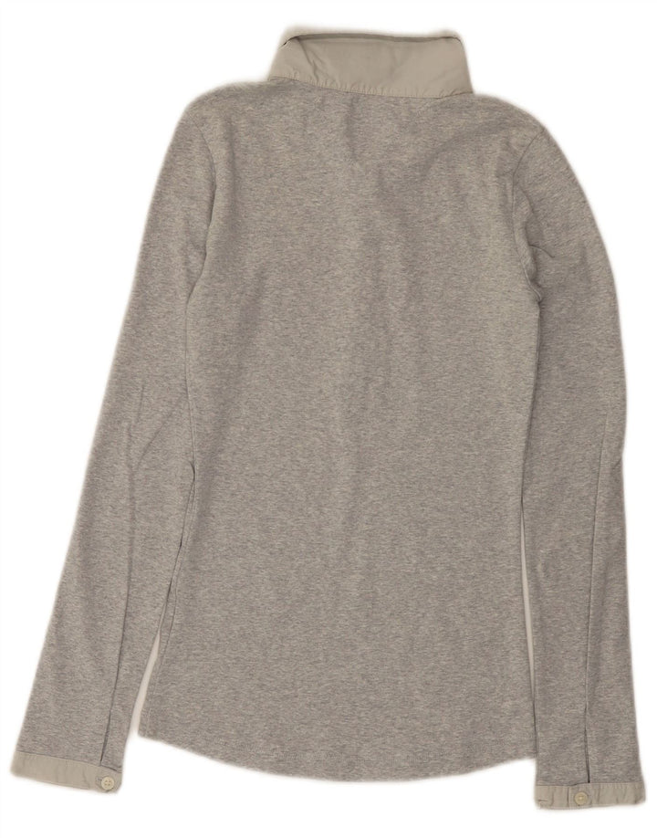 TOMMY HILFIGER Polo de manga larga para mujer UK 8 Small Gris