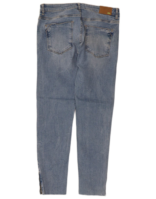 Zara Mujer Vaqueros Slim EU 40 Medium W30 L26 Azul