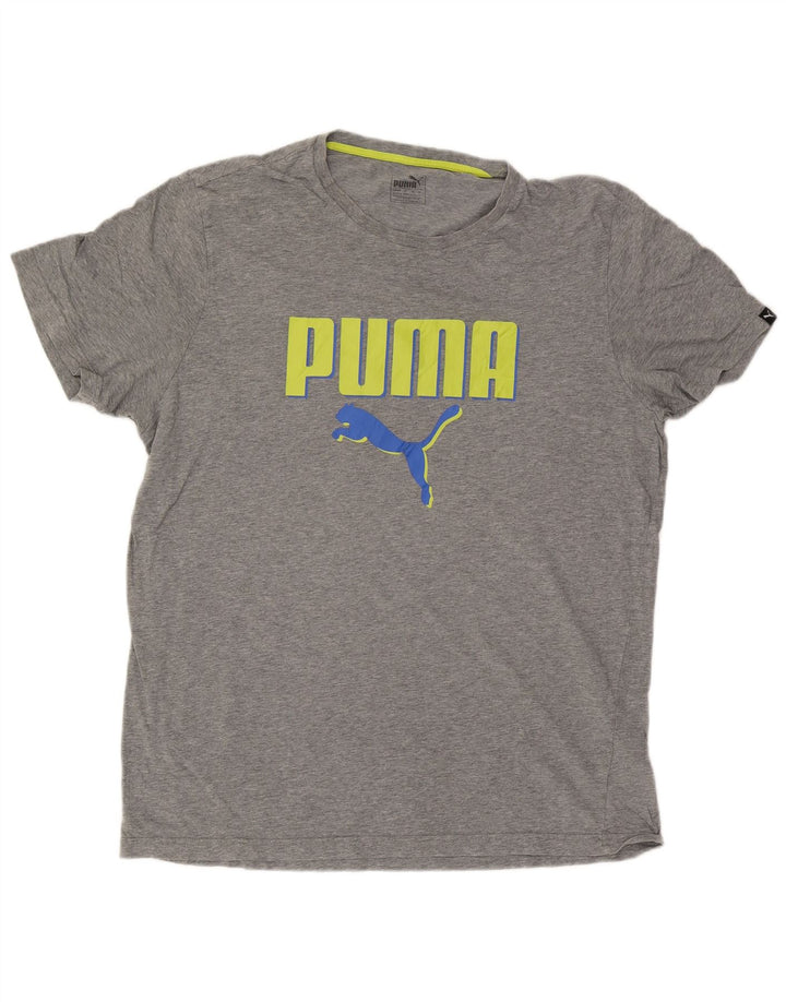 Puma Camiseta gráfica para hombre Top 2XL Gris moteado
