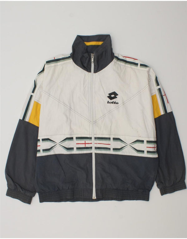LOTTO Chaqueta Top De Chándal Con Gráfico De Corte Suelto Para Hombre Small Blanco Colorblock