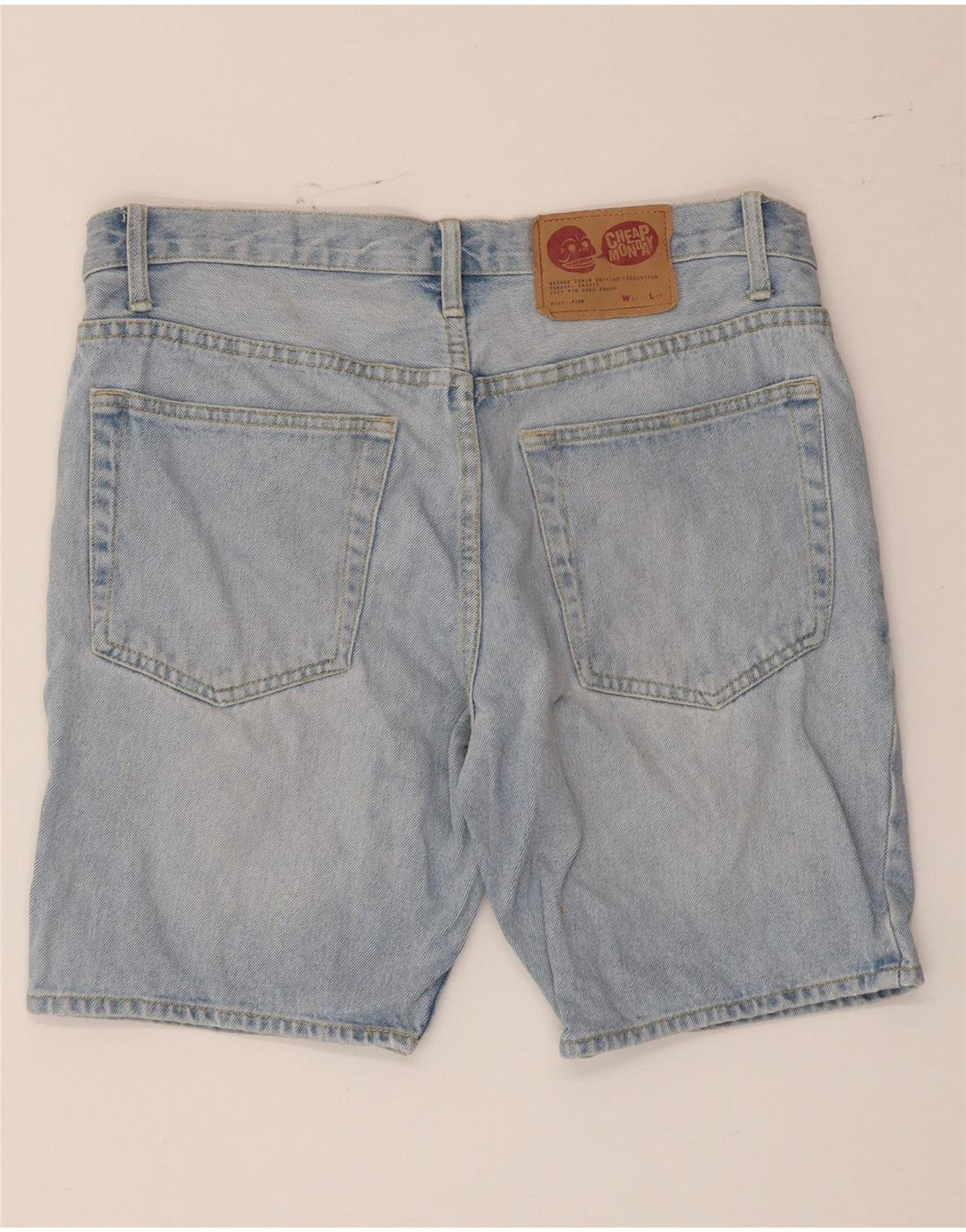 CHEAP MONDAY Shorts vaqueros para hombre W32 Algodón azul medio
