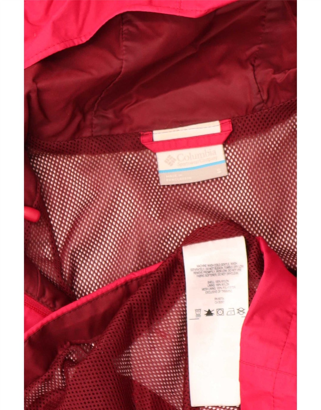 Columbia Chaqueta impermeable con capucha para mujer UK 40 Small Pink Nylon