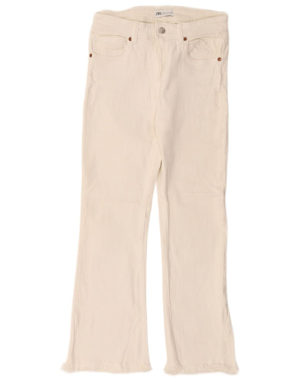 Zara Jeans Acampanados Mujer EU 36 XS W26 L26 Algodón Blanco