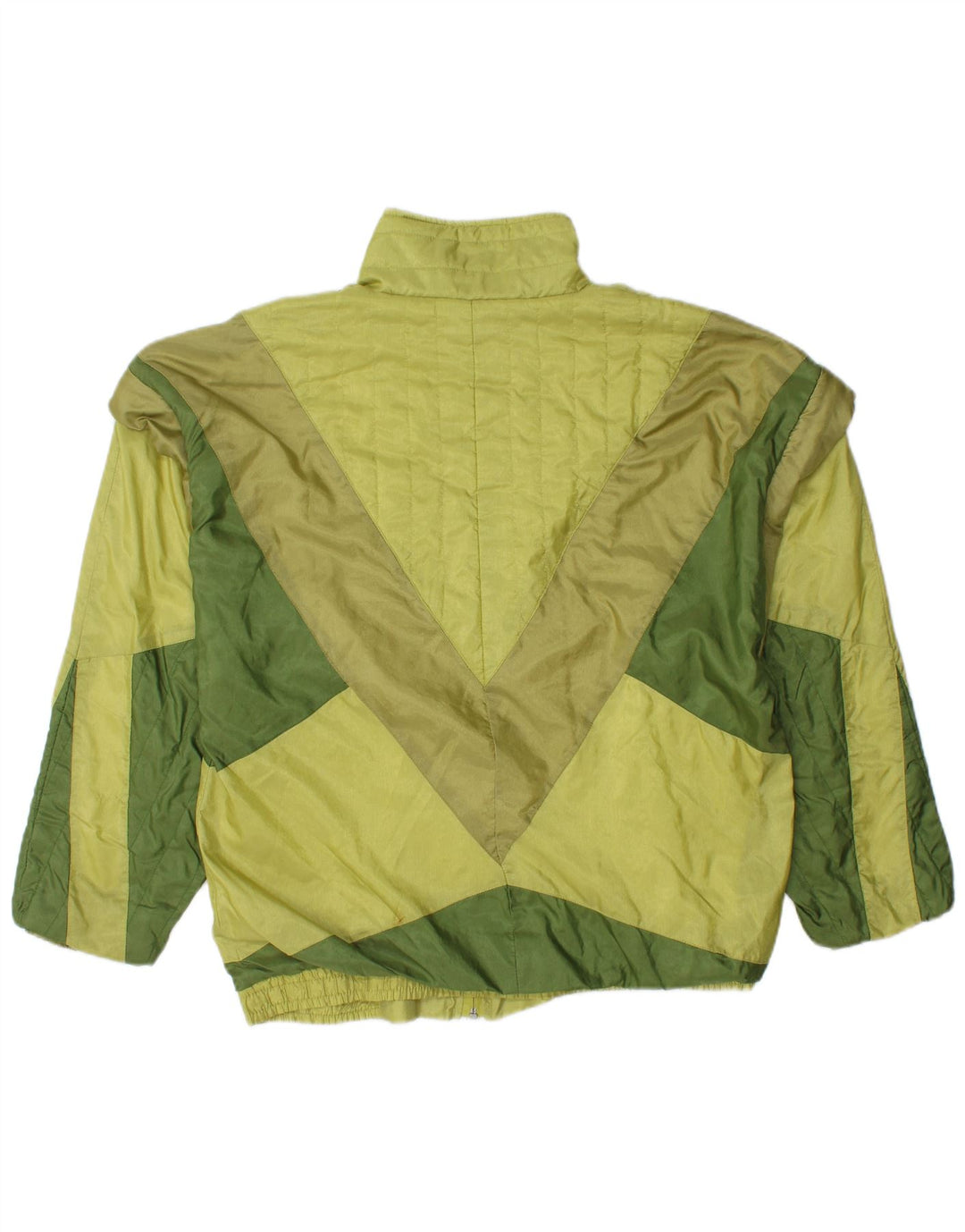 Vintage hombres chándal top chaqueta grande verde colorblock