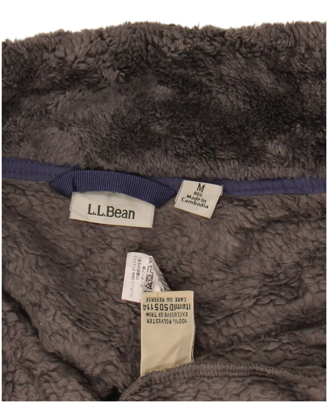 L.L.BEAN Chaleco polar para mujer UK 44 Poliéster gris medio