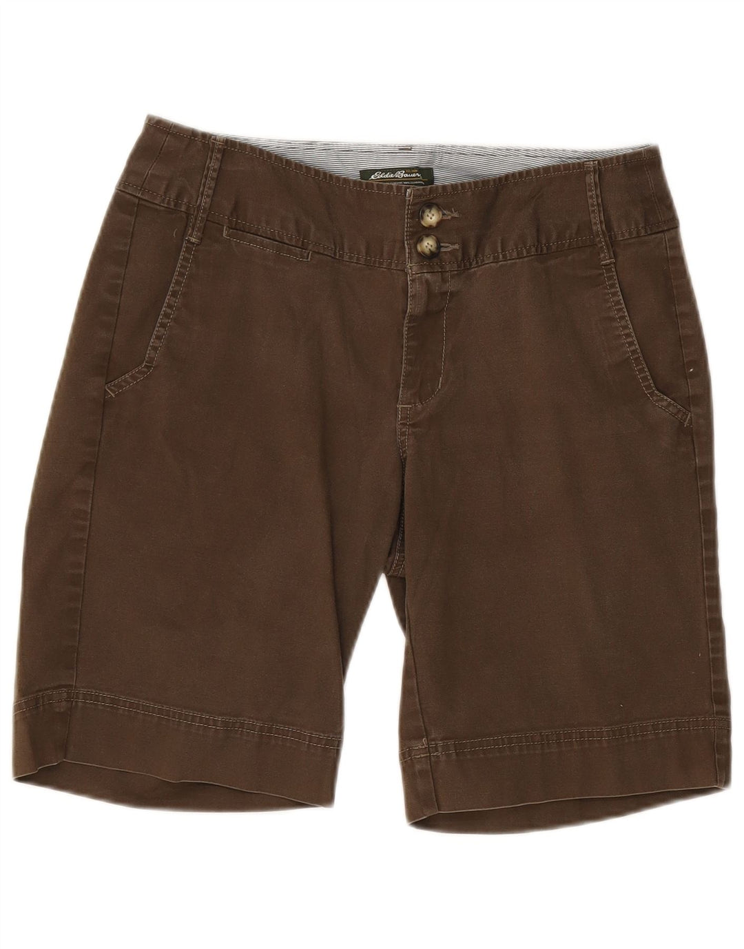 EDDIE BAUER Pantalones cortos chinos Blakely Fit para mujer US 6 Medium W30 Algodón marrón