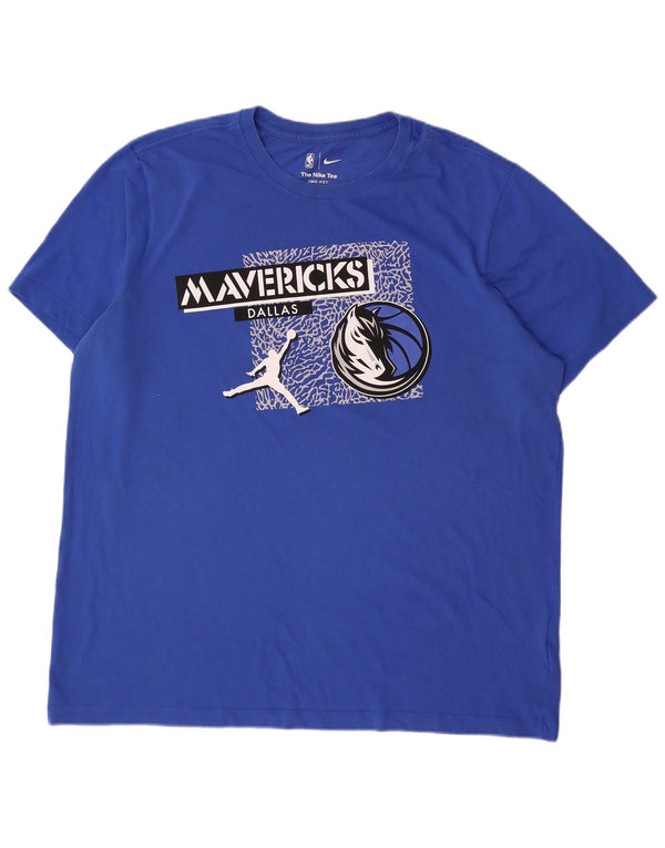 Nike Dallas Mavericks - Camiseta gráfica para hombre, talla XL, algodón azul