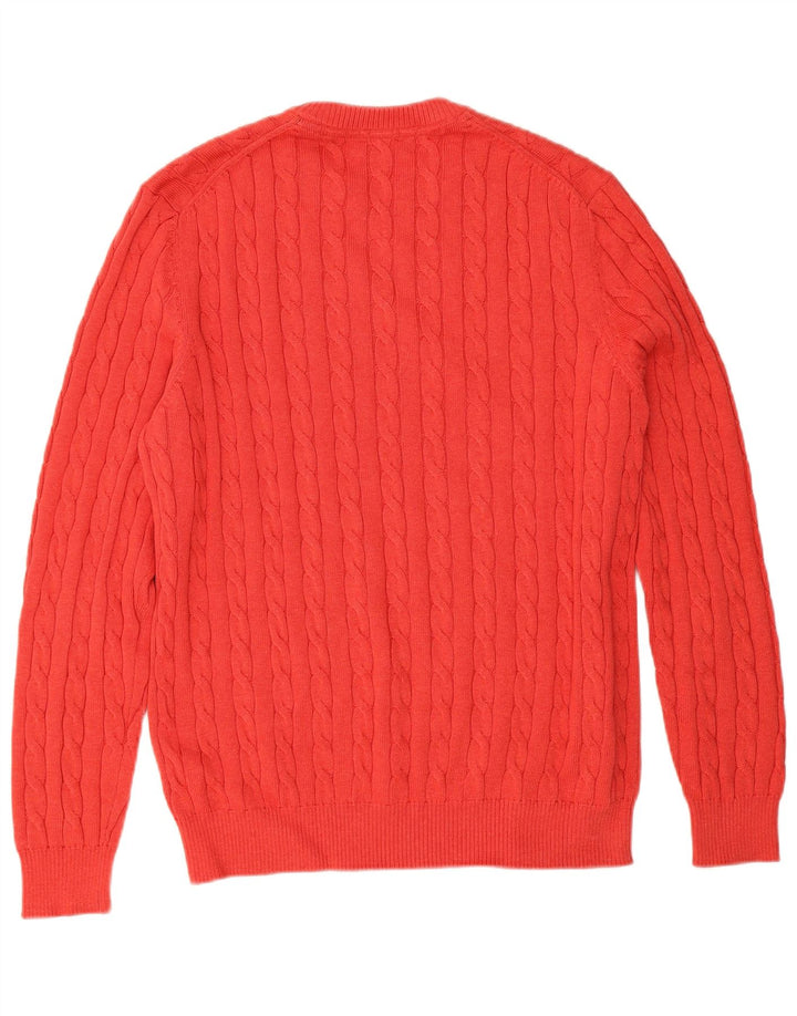 Christian Berg Jersey de cuello redondo para hombre de algodón rojo medio
