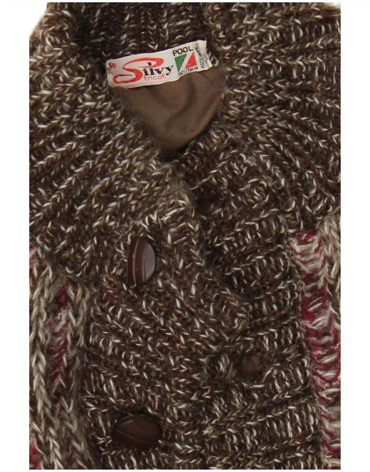 Silvy Mens Knit Bomber Jacket IT 50 Grande Marrón Moteado