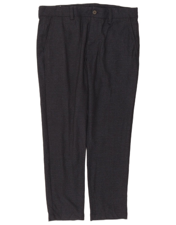 Zara Mens Slim Chino Pantalones EU 44 Large W34 L28 Azul Marino Poliéster