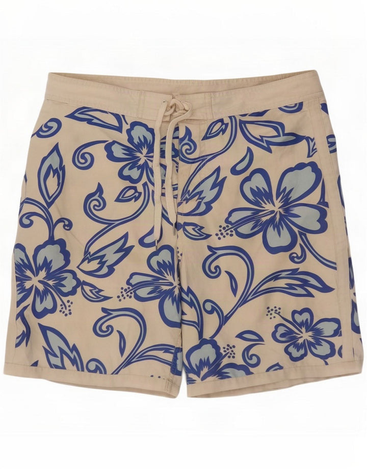 Sundek Shorts de baño para hombre Medium Off White Floral Poliéster