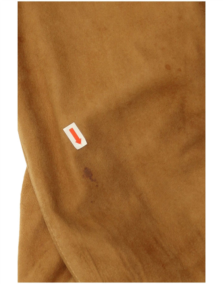 Maren - Chaqueta bomber de ante para hombre, talla 40, talla grande, ante beige