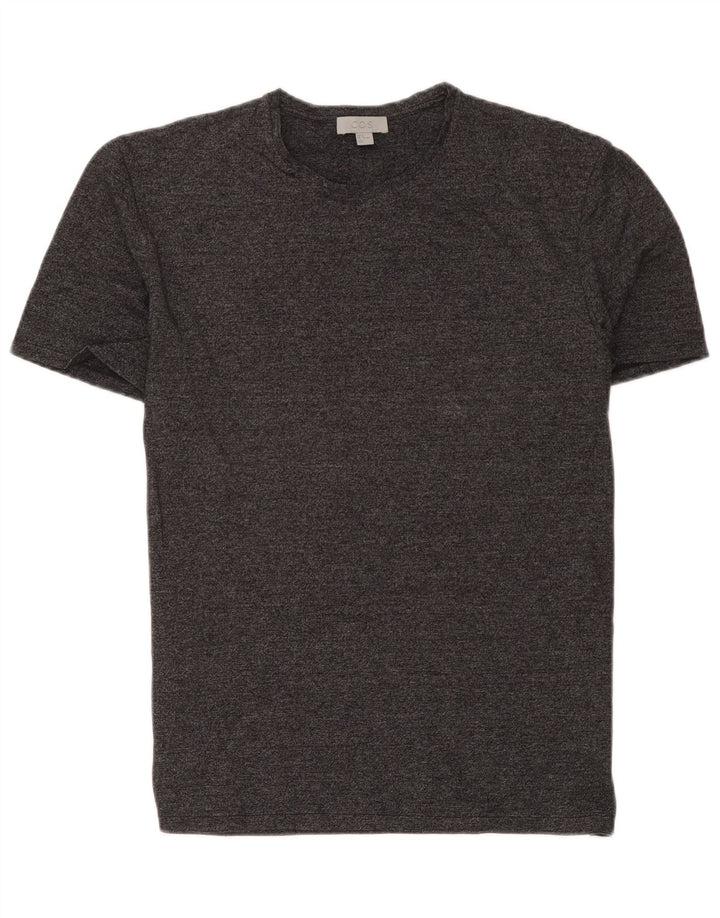 Cos Camiseta para hombre Top de algodón moteado gris medio