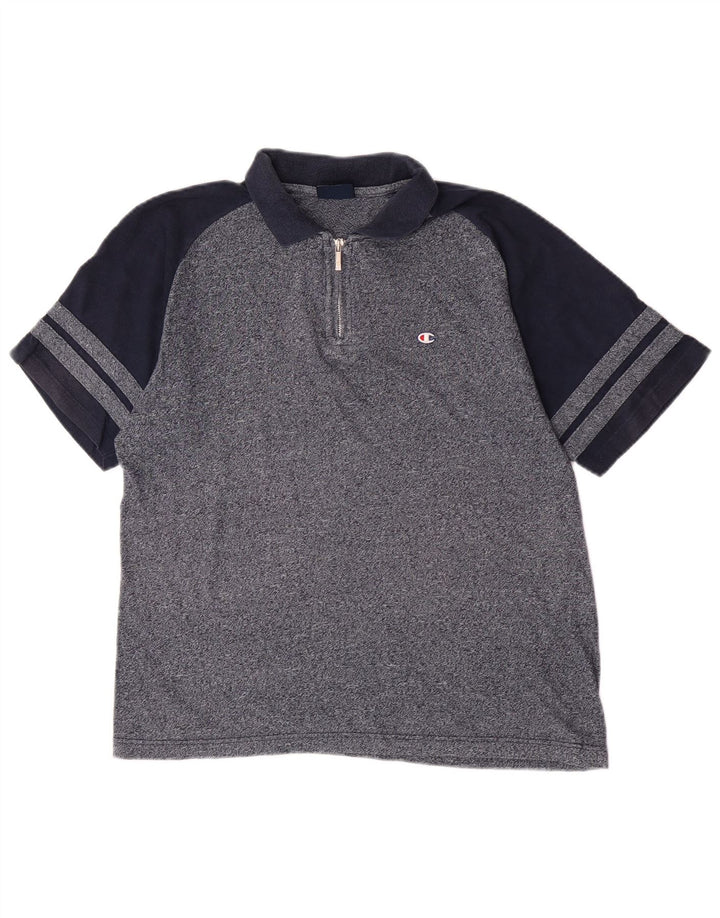 Champion Polo para hombre de algodón color block en azul marino mediano