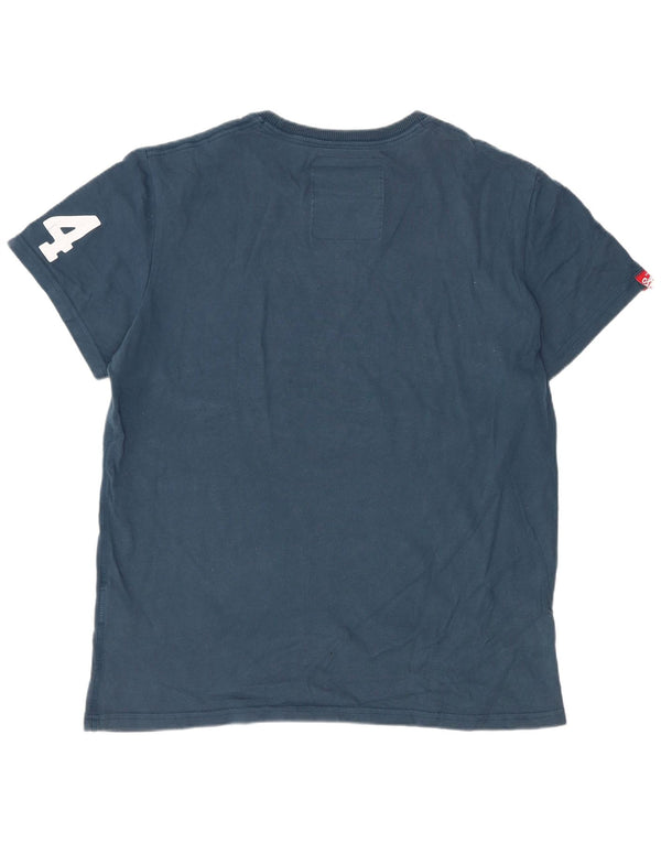 Superdry Hombre Camiseta Gráfica Top XL Azul Marino Algodón