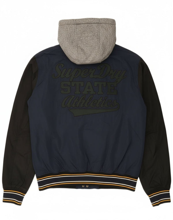 Superdry Chaqueta universitaria con gráfico para hombre, talla 40, color azul marino grande