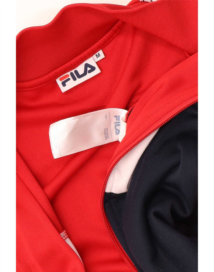 Fila Chaqueta de chándal gráfica para mujer UK 40 Medium Red Colourblock