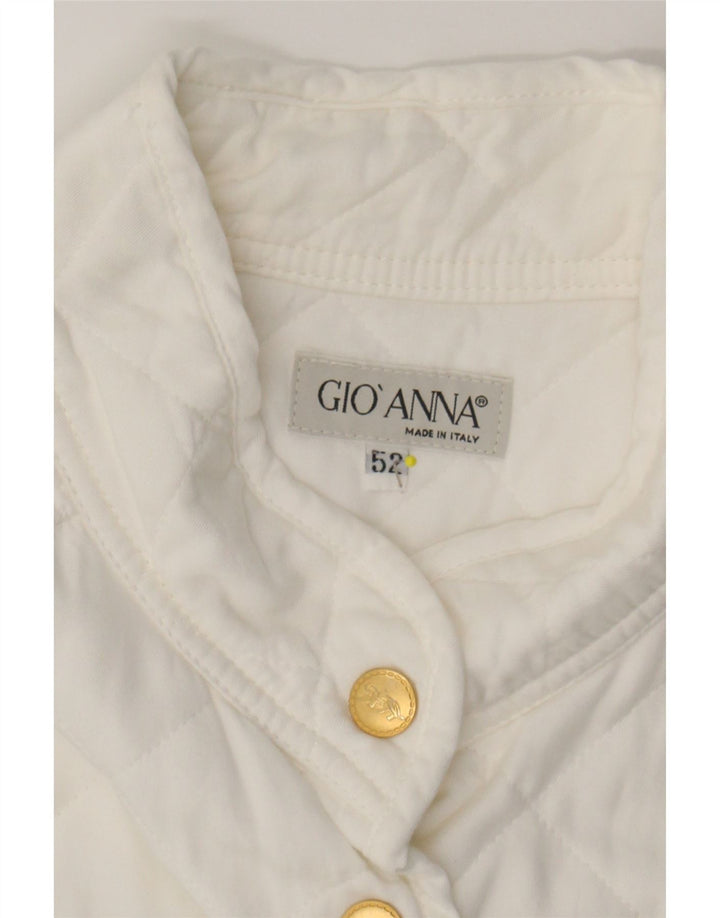 VINTAGE Womens Quilted Gilet IT 52 2XL White Tencel Vintage Vintage and Second-Hand Vintage from Messina Hembry 