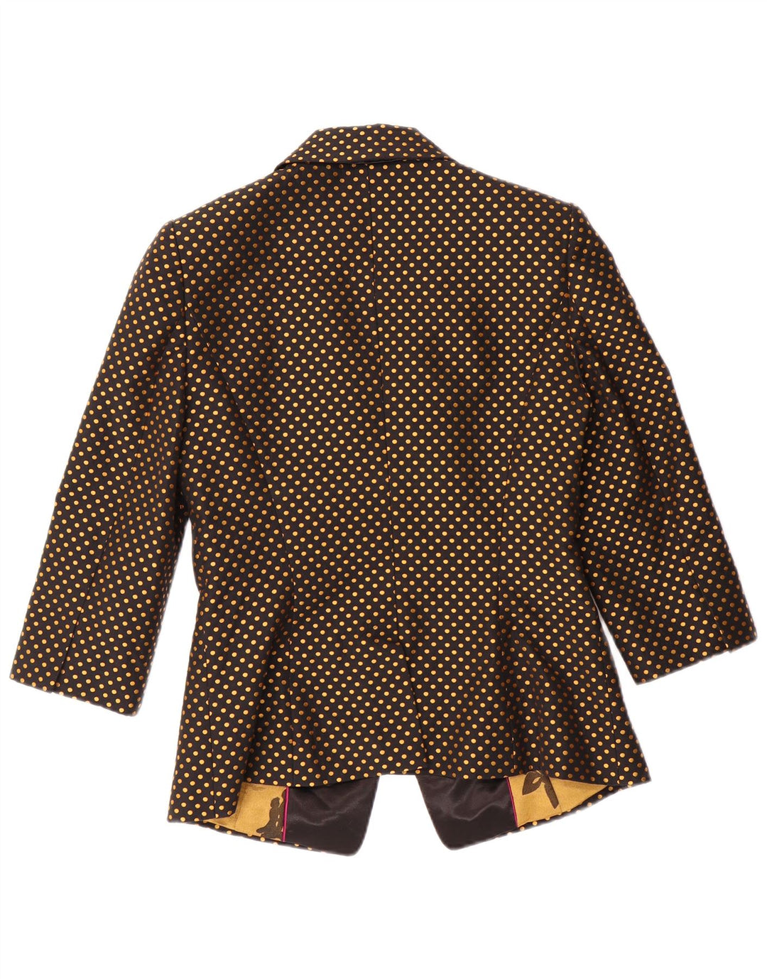 TED BAKER Chaqueta blazer de manga 3/4 para mujer talla 2 pequeña con lunares negros