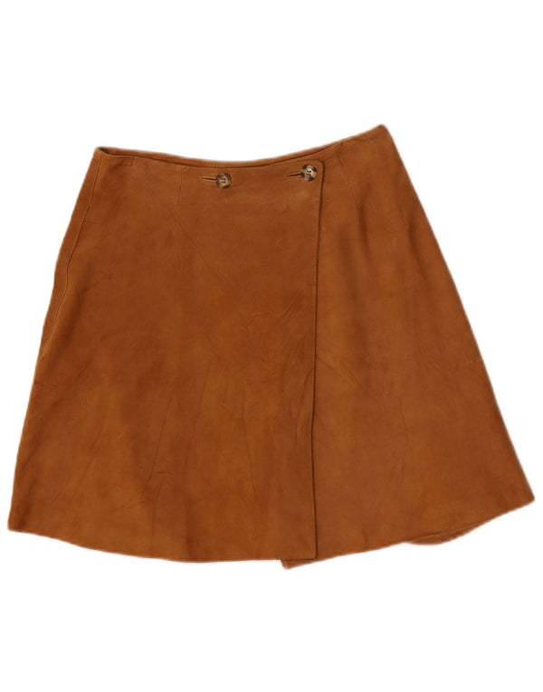 Montereggi Falda cruzada de ante para mujer IT 42 Medium W26 Cuero marrón
