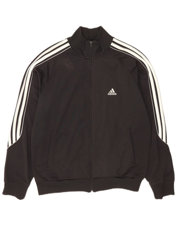 Adidas - Chaqueta de chándal para hombre, talla 44/46, poliéster negro grande
