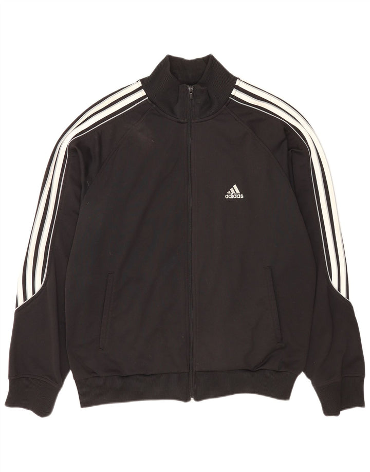 Adidas - Chaqueta de chándal para hombre, talla 44/46, poliéster negro grande